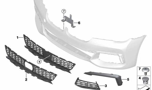 Right air intake grille for BMW G12 (OEM 51118092714). Original BMW