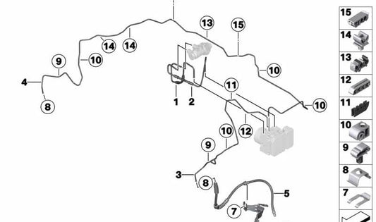 Tubería con Manguera de Presión para BMW Serie 3 F30, F31, F34, Serie 4 F32, F33 (OEM 34306858774). Original BMW