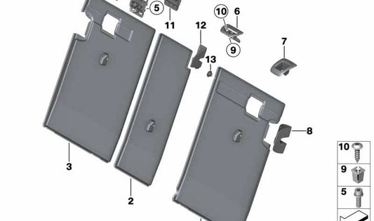 Cubierta de Cerradura para BMW Serie 3 E91, E91N, X3 F25 (OEM 52207163492). Original BMW