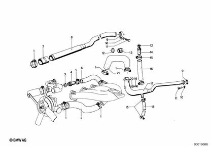 Hose for BMW F10, F11 (OEM 11531261138). Original BMW