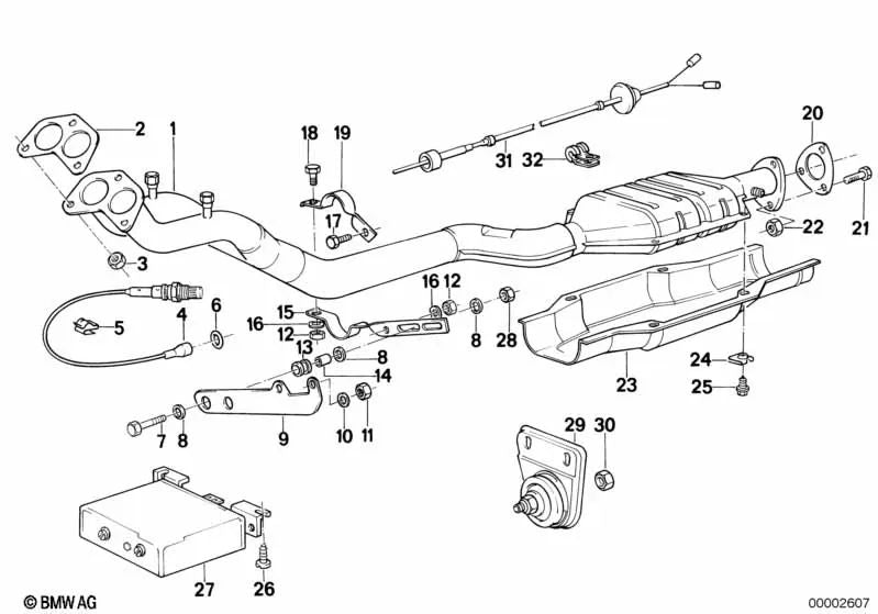 Bügel para BMW Serie 3 E30, Serie 5 E28 (OEM 11761277911). Original BMW.