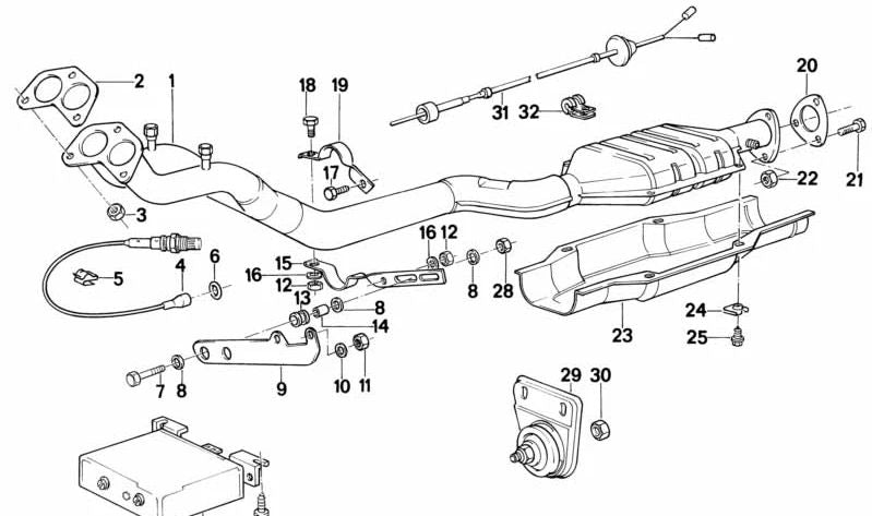 Junta sin asbesto para BMW Serie 3 E21, Serie 5 E28 (OEM 18301723883). Original BMW