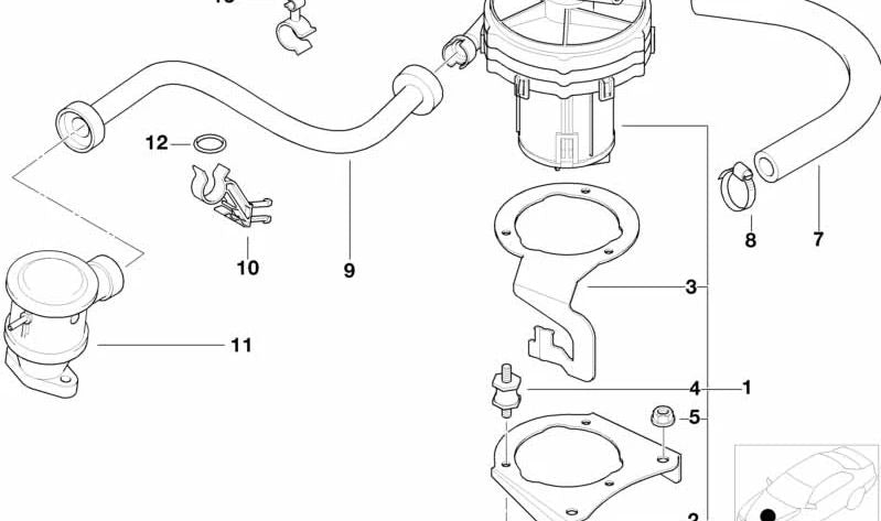 Manguera de presión OEM 11721709935 para BMW E36, Z3. Original BMW.