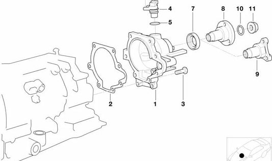 Brida de Salida para BMW Serie 3 E36, E46, Serie 5 E34 (OEM 24211423764). Original BMW.