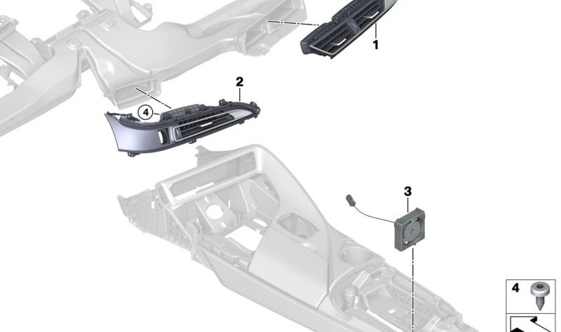 Rejilla de ventilación derecha para BMW I12, I12N, I15 (OEM 64229320892). Original BMW