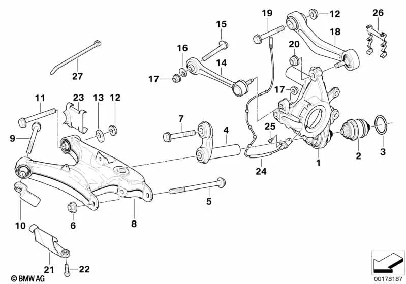 Generador de impulsos ABS para BMW E39 (OEM 34526756376). Original BMW