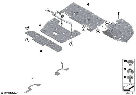 Cobertura del fondo trasera para BMW i I20 (OEM 51757931813). Original BMW