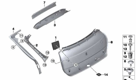 Revestimiento del Portón Trasero para BMW F26 (OEM 51497369502). Original BMW