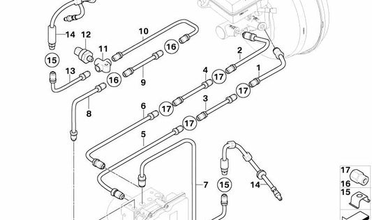 Tubería para BMW Serie 5 E60, E61 (OEM 34326768073). Original BMW