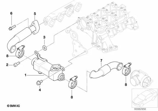 Cylindrical bolt with washer for BMW 1 Series E87, 3 Series E46 E90 E91 E92 E93, 5 Series E39 E60 E61, 6 Series E63N E64N, 7 Series E38 E65 E66, X3 E83, X5 E53 E70, X6 E71 (OEM 07119906023). Genuine BMW.