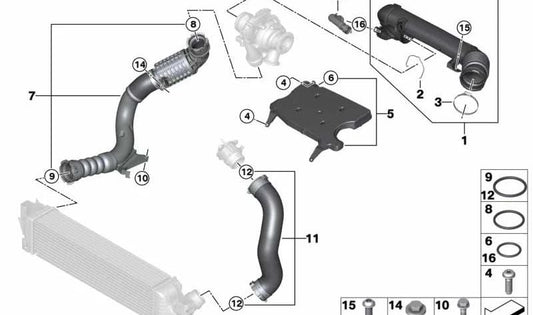 Tubo de aire limpio para BMW X1 F48, F48N, X2 F39 (OEM 13718513915). Original BMW