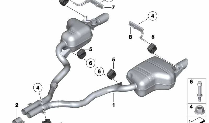 Soporte del silenciador trasero derecho para BMW E89 (OEM 18207586744). Original BMW