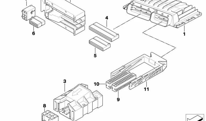 Carcasa de enchufe para BMW Serie 1 E81, E82, E87, E87N, E88, Serie 3 E90, E91, E92, E93, Serie 5 E60, E61, Serie 6 E63, E64, Serie 7 E65, E66, X3 E83, Z4 E85 (OEM 12527521529). Original BMW