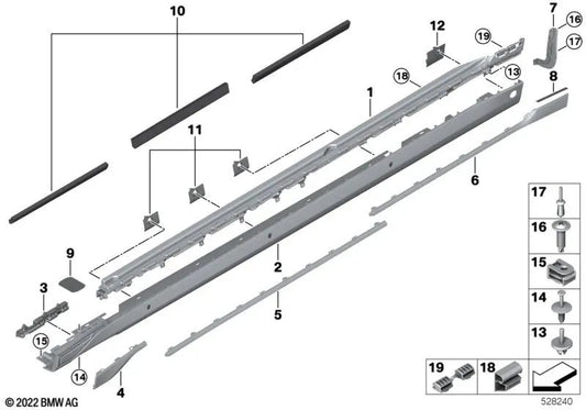 Front right wiper arm for BMW 7 Series G70 (OEM 51775A62B88). Original BMW.