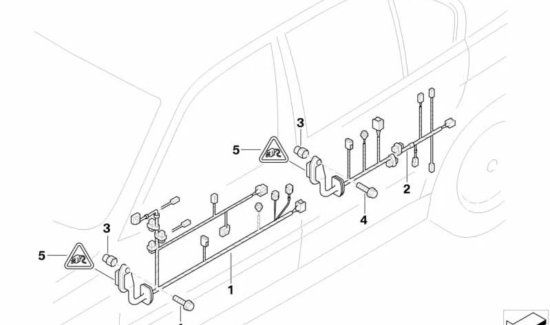 Juego de cables lado del conductor para BMW Serie 7 E38 (OEM 61128382131). Original BMW