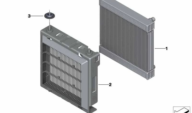 Radiador adicional de refrigerante OEM 17118620207 para BMW F90, G30, G31, G32, G11, G12, F91, F92, F93, G14, G15, G16. Original BMW