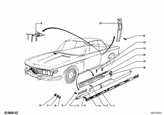 Rechte Einstiegsleiste für BMW E53, E70 (OEM 51131810552). Original BMW