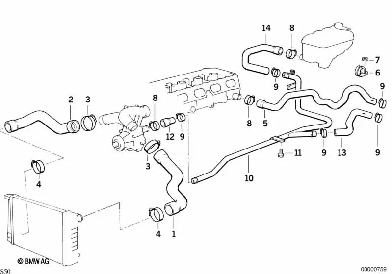 Tubería para BMW E36 (OEM 11531402571). Original BMW.