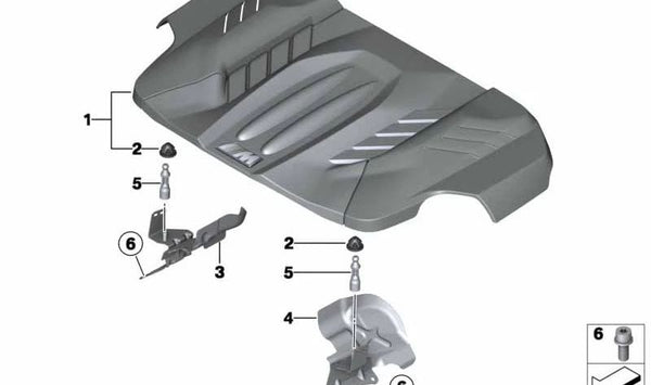 Soporte de Cubierta para BMW F10, F06, F12, F13 (OEM 13717847578). Original BMW