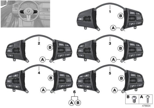 Interruptor Original Bmw Volante Mf Sport Lim Para F20 F21 F23 F30 F31 F32F33 F34 F36. Original