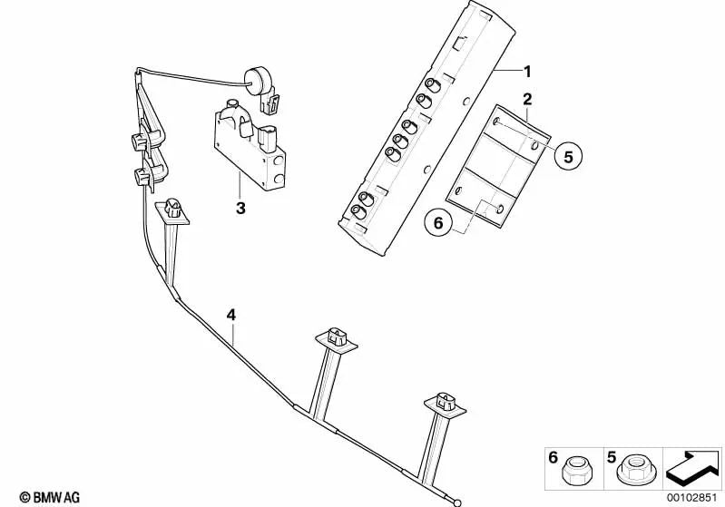 Antena de parachoques para BMW Z4 E85, E86 (OEM 65206912244). Original BMW