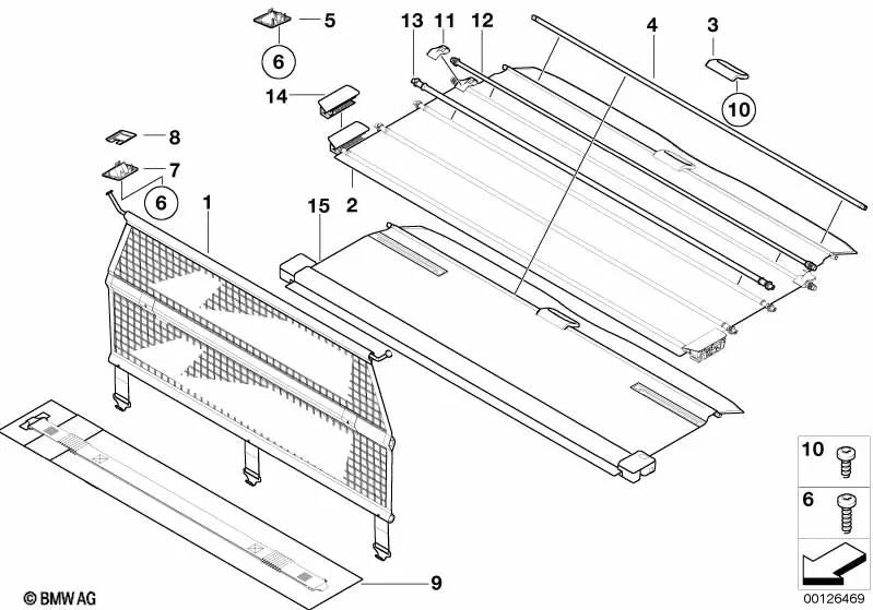 Sichtschutzrollo para BMW E53 (OEM 51477135678). Original BMW