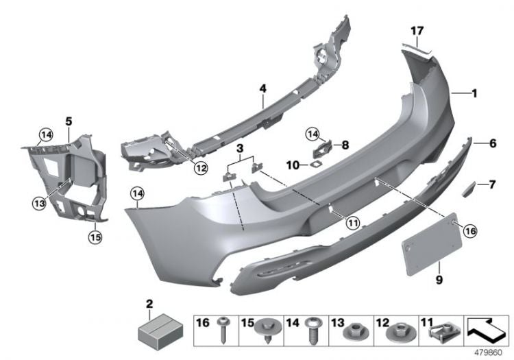 Tapa Trasera Cubierta Ojete De Remolque Para Bmw F20 F21. Original Recambios