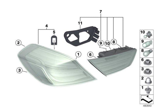 Luz Trasera Bmw Original En El Panel Lateral Para F12 F13 F06. Original Recambios