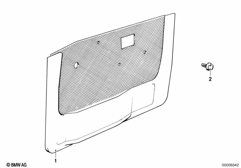 Türverkleidung aus Stoff vorne rechts für BMW 5er E28 (OEM 51411921082). Original BMW