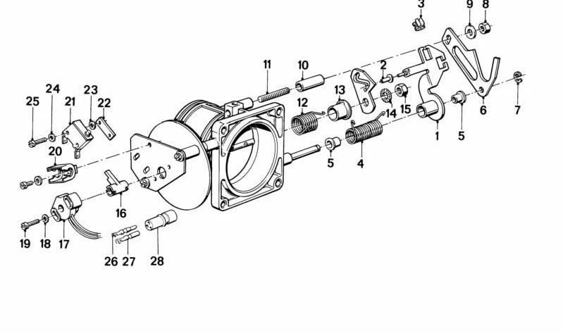 Sensor de Ángulo para BMW Serie 5 E28, Serie 6 E24, Serie 7 E23 (OEM 13621287731). Original BMW