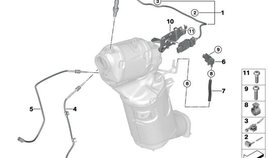 NOX OEM -GAS -Sensor 13628490586 für BMW (F01, F02, F07, F10, F11, F12, F13, E70, E71, E72, F15, F16, F25, F26, F30, F31, F32, F33, F34, F34). Original BMW.