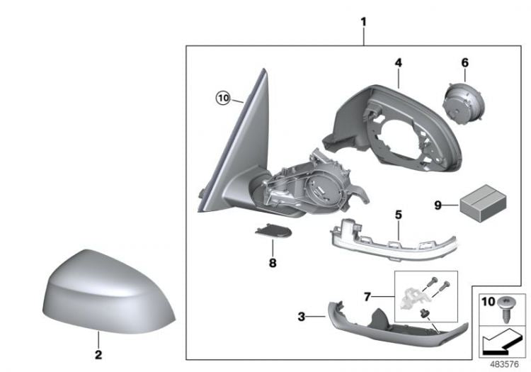 Tapa Protectora Caperuza Retrovisor Exterior Imprimada Para Bmw X3 G01 X4 G02. Original Recambios