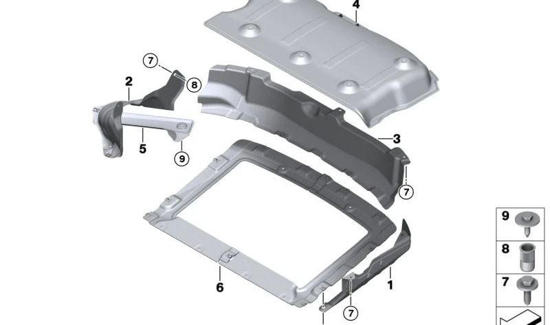 Aislamiento térmico lateral trasero izquierdo para BMW I12, I12N, I15 (OEM 51487333123). Original BMW