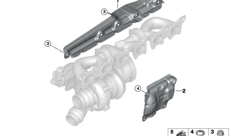 Escudo Térmico para BMW F20N, F21N, F22, F23, F30N, F31N, F34N, F32, F33, F36, G30, G31, G38, G32, G11, G12, G01, G02 (OEM 11797643180). Original BMW