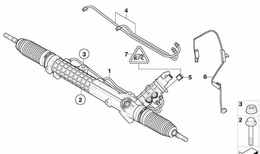 Juego de Tubos para BMW Serie 7 E65, E66 (OEM 32106768755). Original BMW.