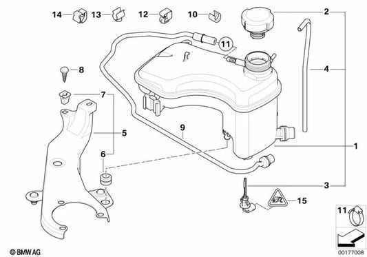 Verbindungsleitung für BMW 3er E46 (OEM 17112229053). Original BMW