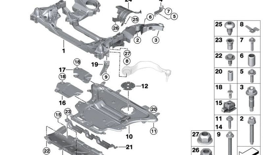 Front Low Protector OEM 31146883283 für BMW G30, G38, G32, G11, G12. Original BMW.