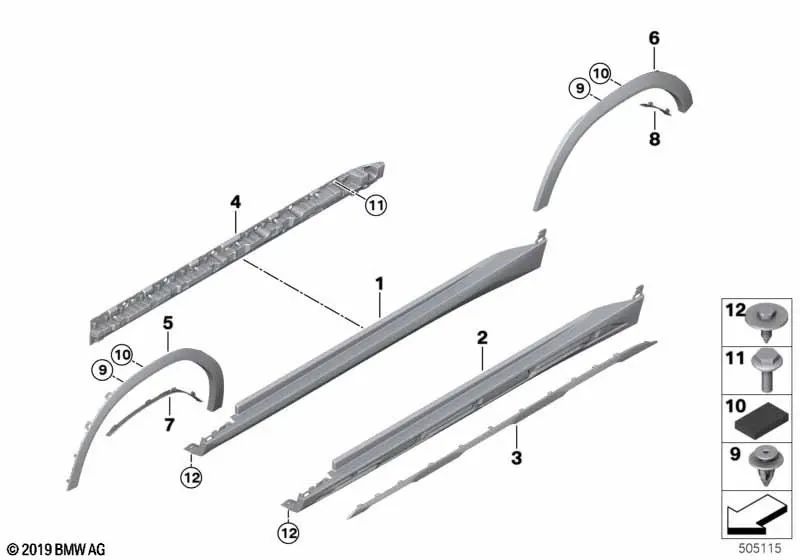 Alerón de guardabarros trasero izquierdo para BMW X6 G06 (OEM 51777469417). Original BMW