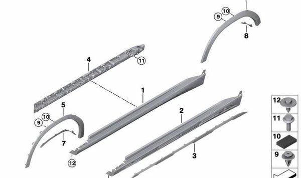 Aletín Guardabarros Trasero Derecho OEM 51777469418 para BMW G06. Original BMW.