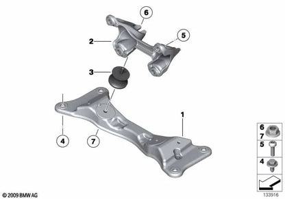 Soporte de transmisión para BMW E90, E91, E92, E93 (OEM 22326760305). Original BMW.