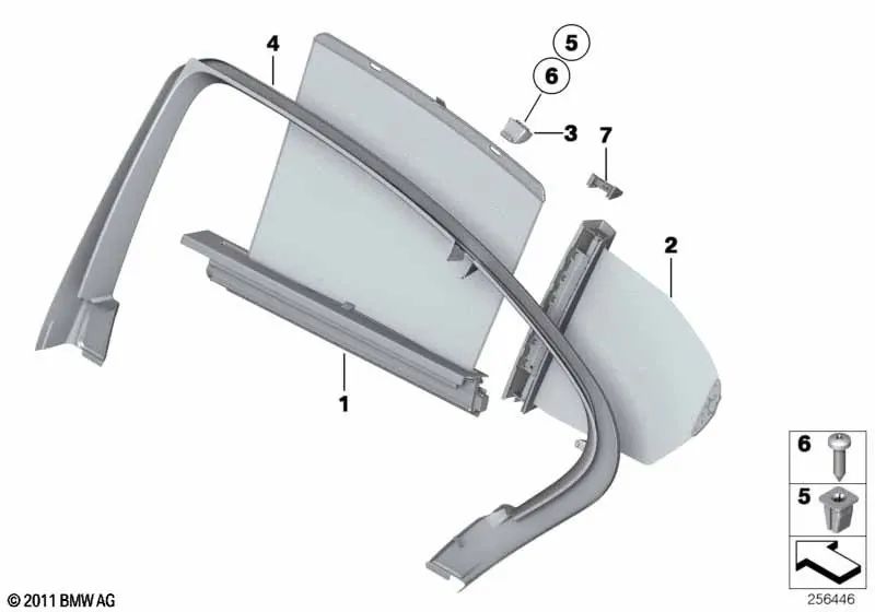 Persiana para sol puerta trasera derecha para BMW Serie 5 F10, F10N (OEM 51359171742). Original BMW.