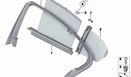 Curtinilla links Parasol OEM 51359171785 für BMW F10 (Serie 5). Original BMW.