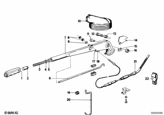 Palanca del freno de mano para varios modelos/series de BMW (OEM 34411117325). Original BMW