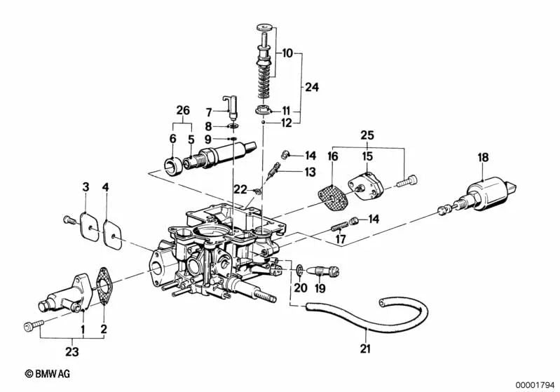 Junta para BMW Serie 3 E21, E30, Serie 5 E12, E28 (OEM 13111276932). Original BMW