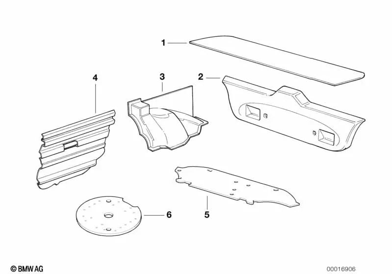 Aislamiento Acústico del Techo para BMW Serie 3 E36 (OEM 51488165498). Original BMW