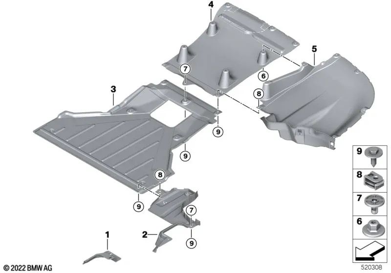 Cubierta del bastidor trasera central para BMW G60, G70 (OEM 51755A08E39). Original BMW