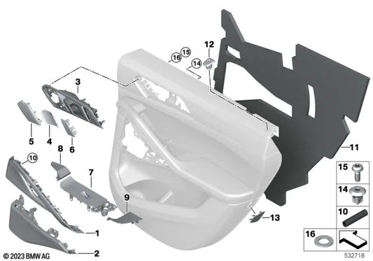 Faldón decorativo puerta trasera izquierda para BMW X6 F96, G06 (OEM 51428469209). Original BMW