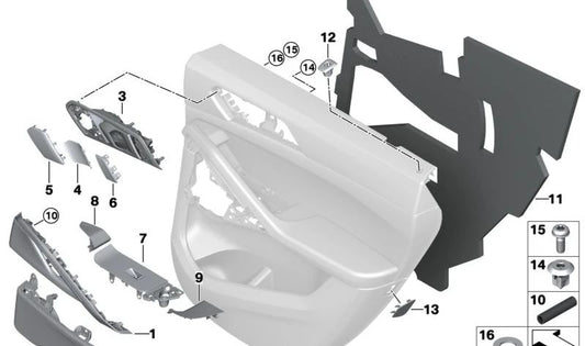 Rejilla de Altavoz Medio para BMW F96, G06 (OEM 51428499396). Original BMW