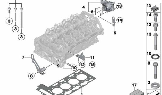 OEM assembly support 11127600127 for BMW F20, F21, F30, F31. Original BMW.