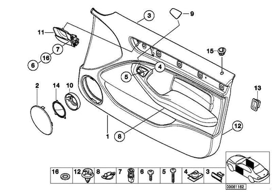 Adorno Tapa Interior Empuñadura Puerta Delantera Derecha Para Bmw E46 Recambios